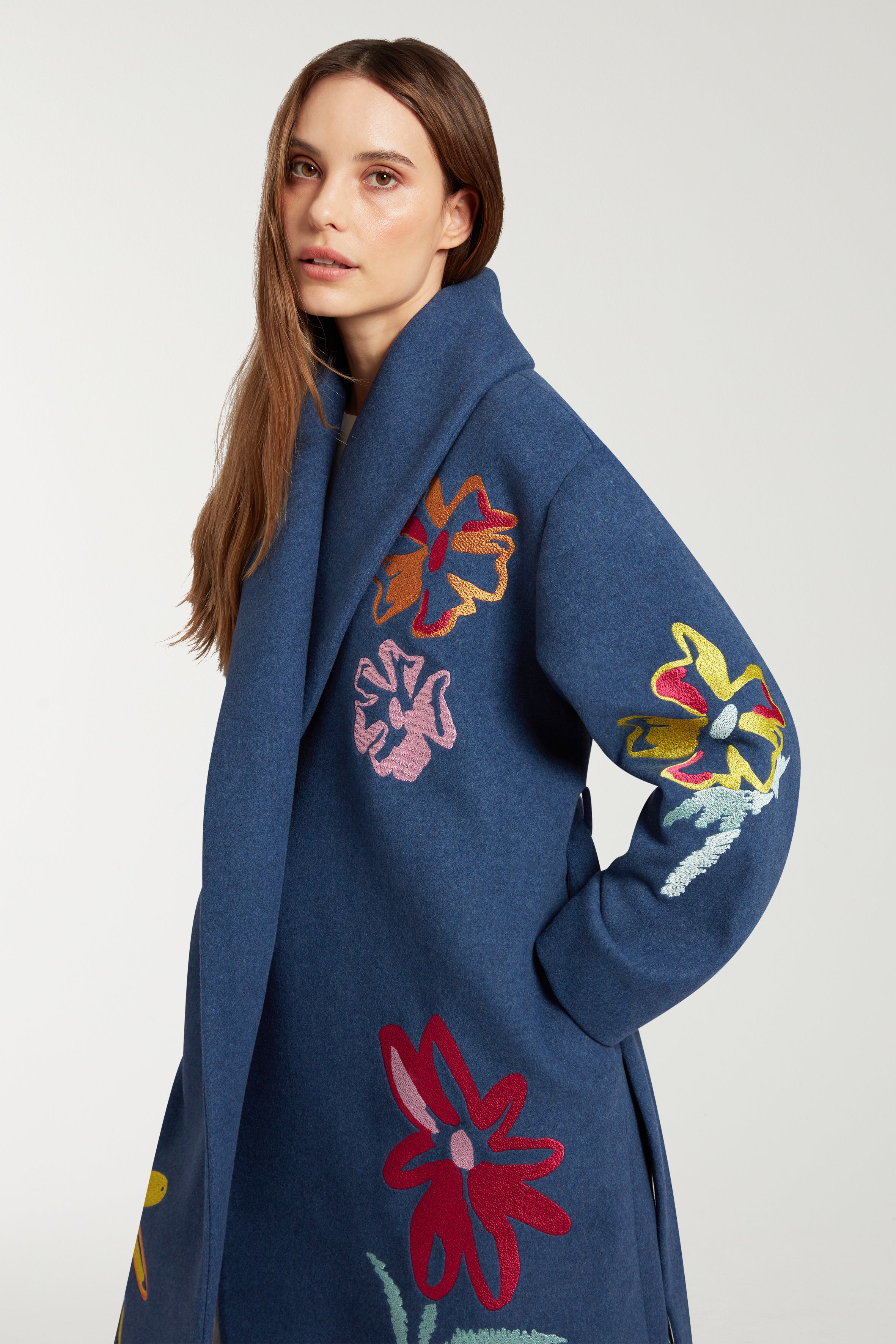 Embroidered Flower Coat