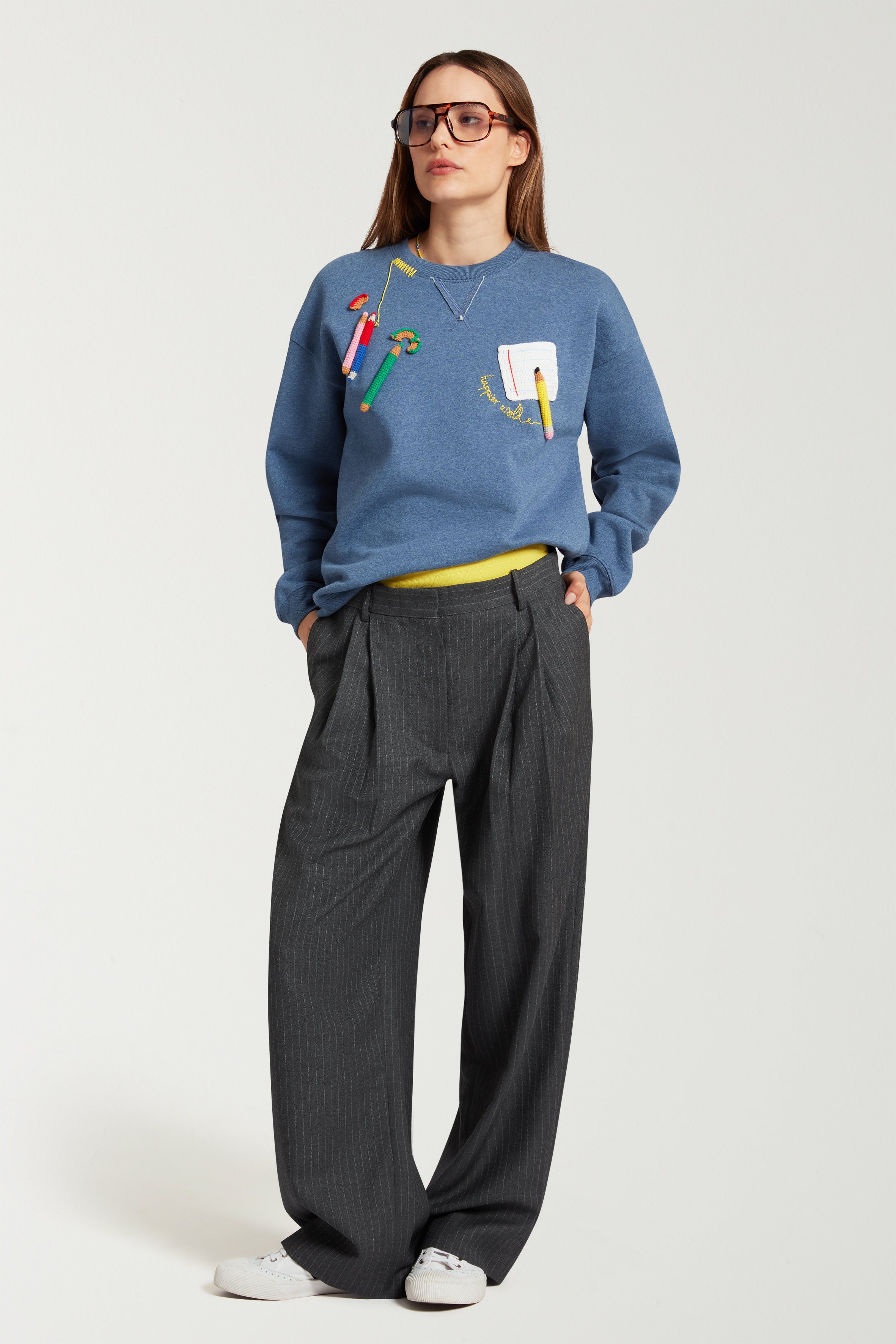 Flat Front Trousers With Detachable Waistband