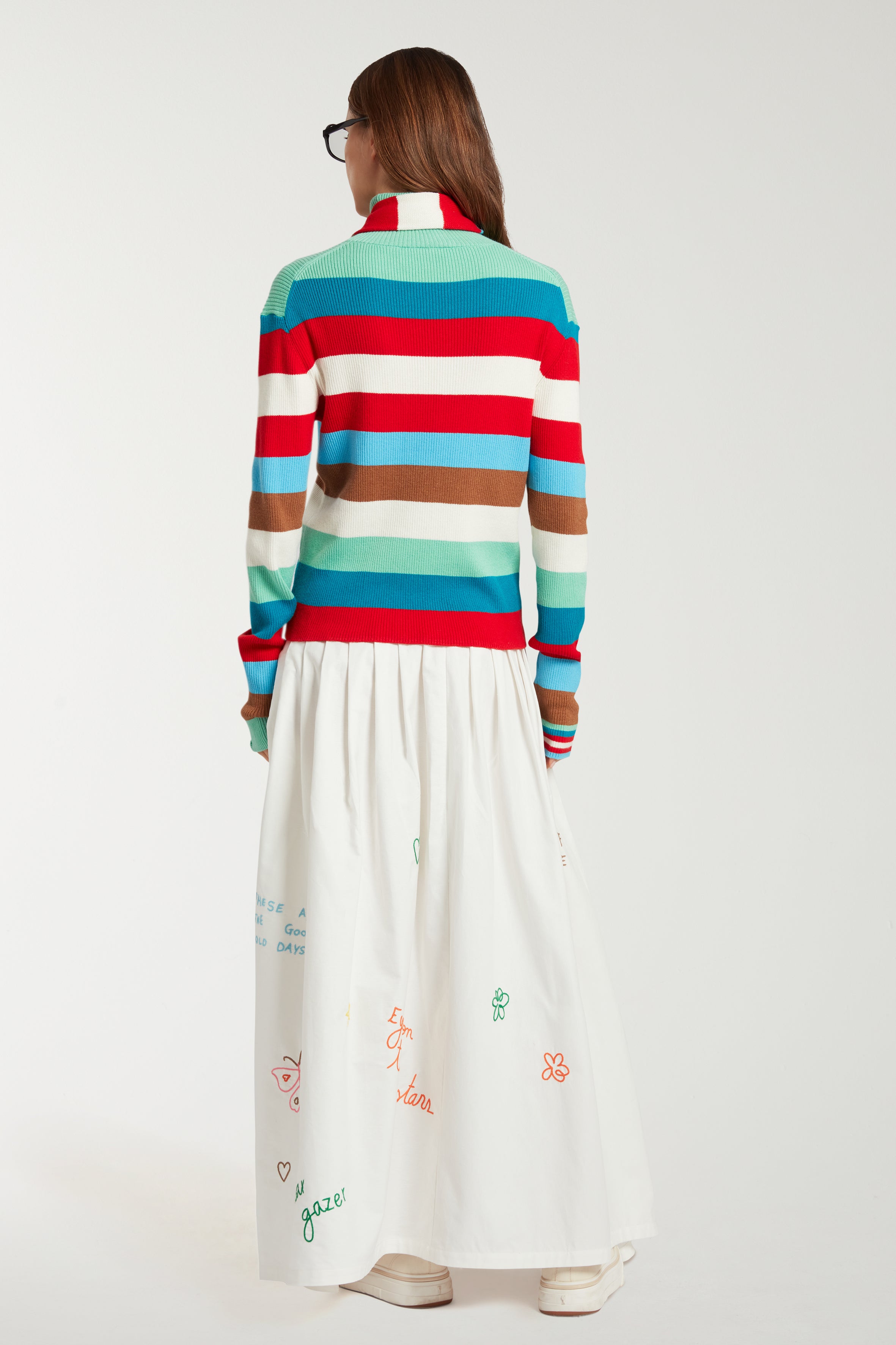 Embroidered Scribble Skirt