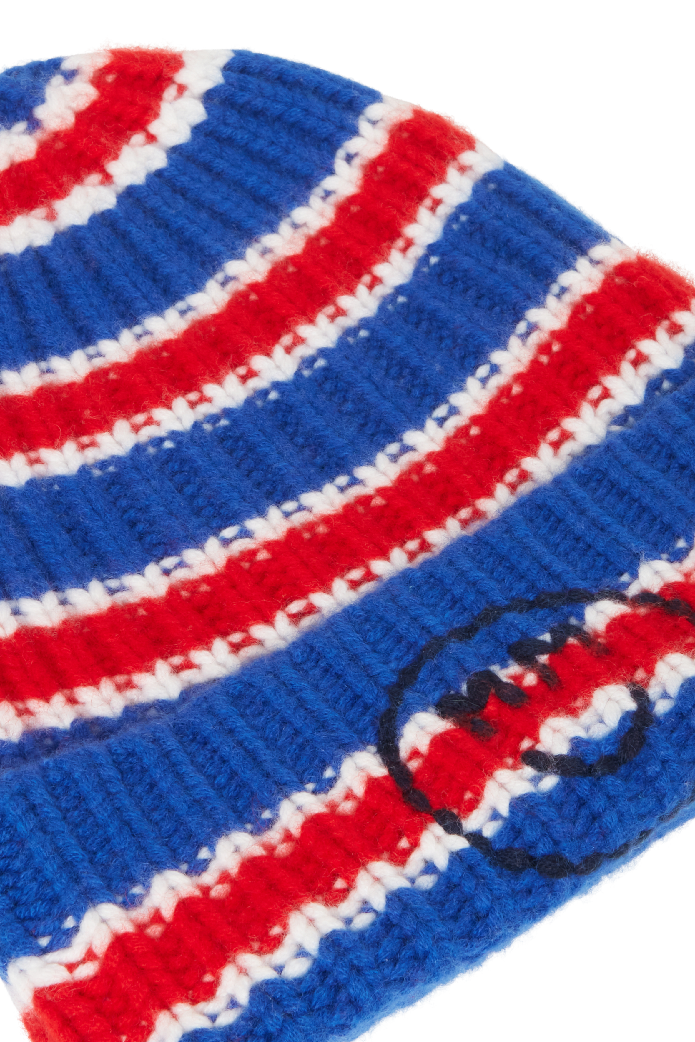 Mira Mikati x Hurray Happy Embroidered Blue/ Red Striped Beanie