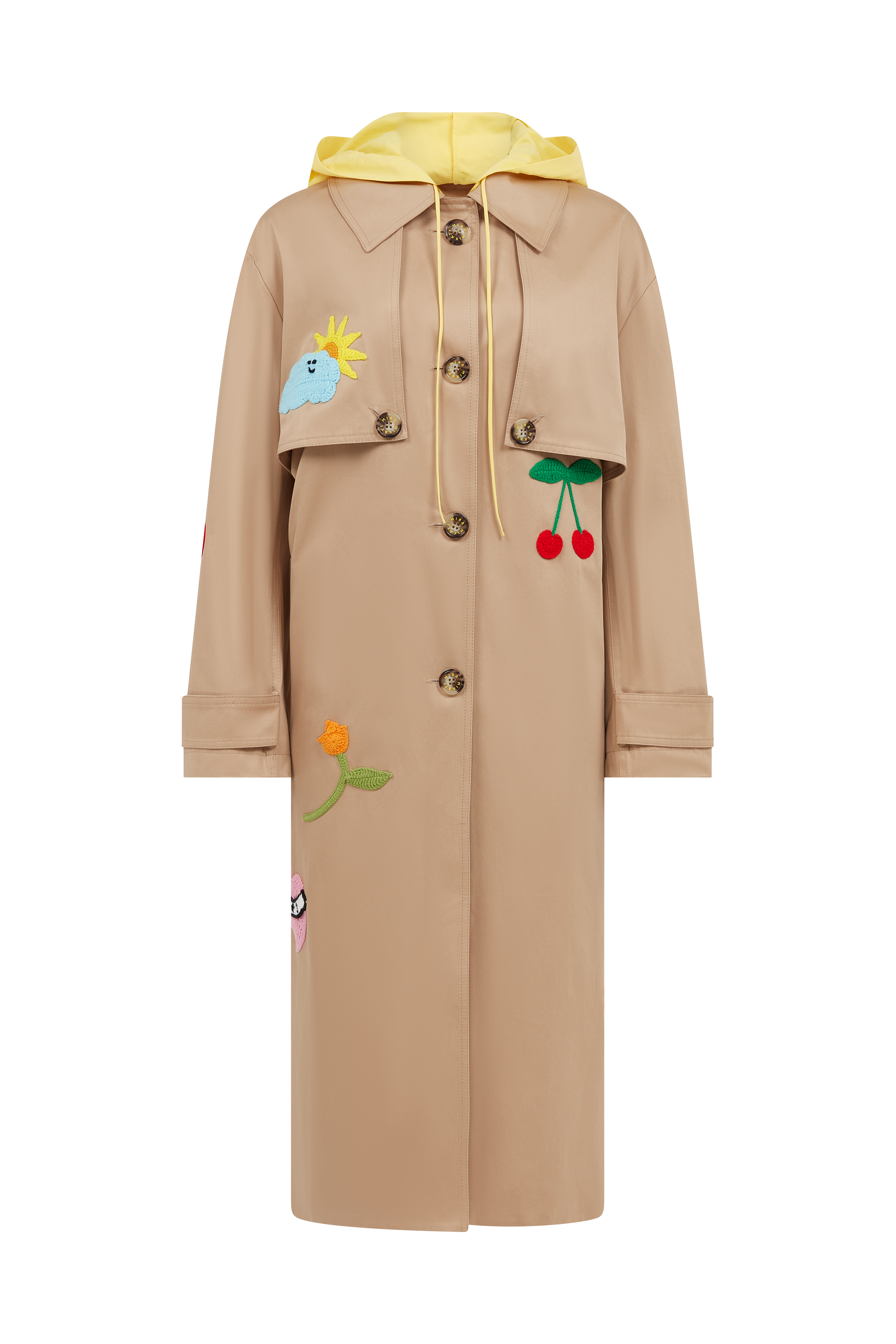 Trench Coat With Patches