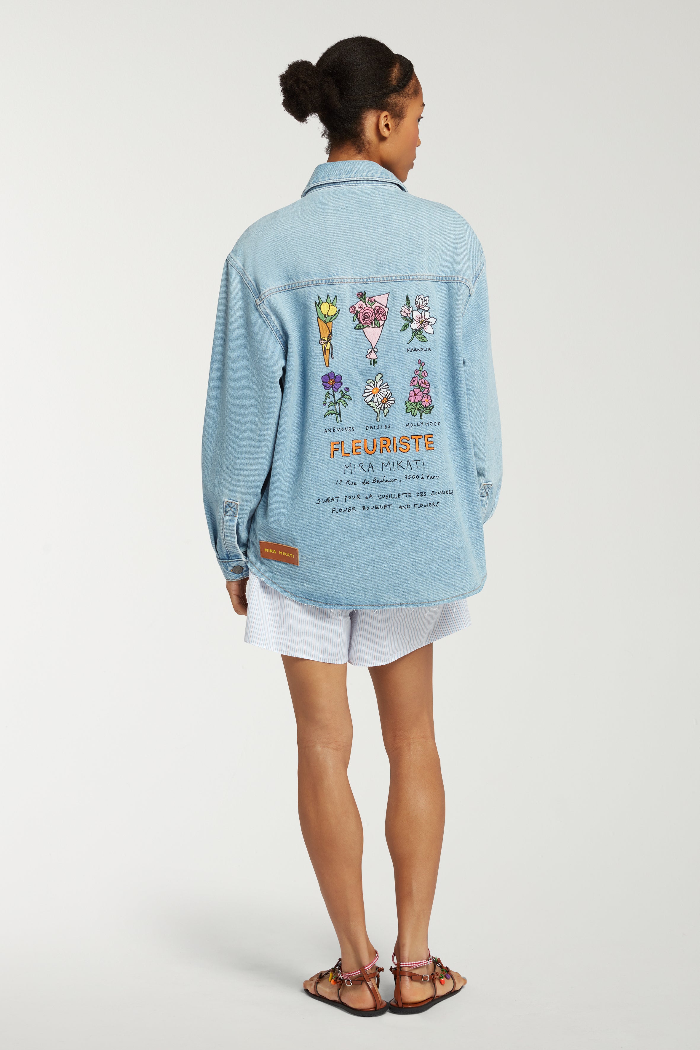 Fleuriste Embroidered Denim Jacket