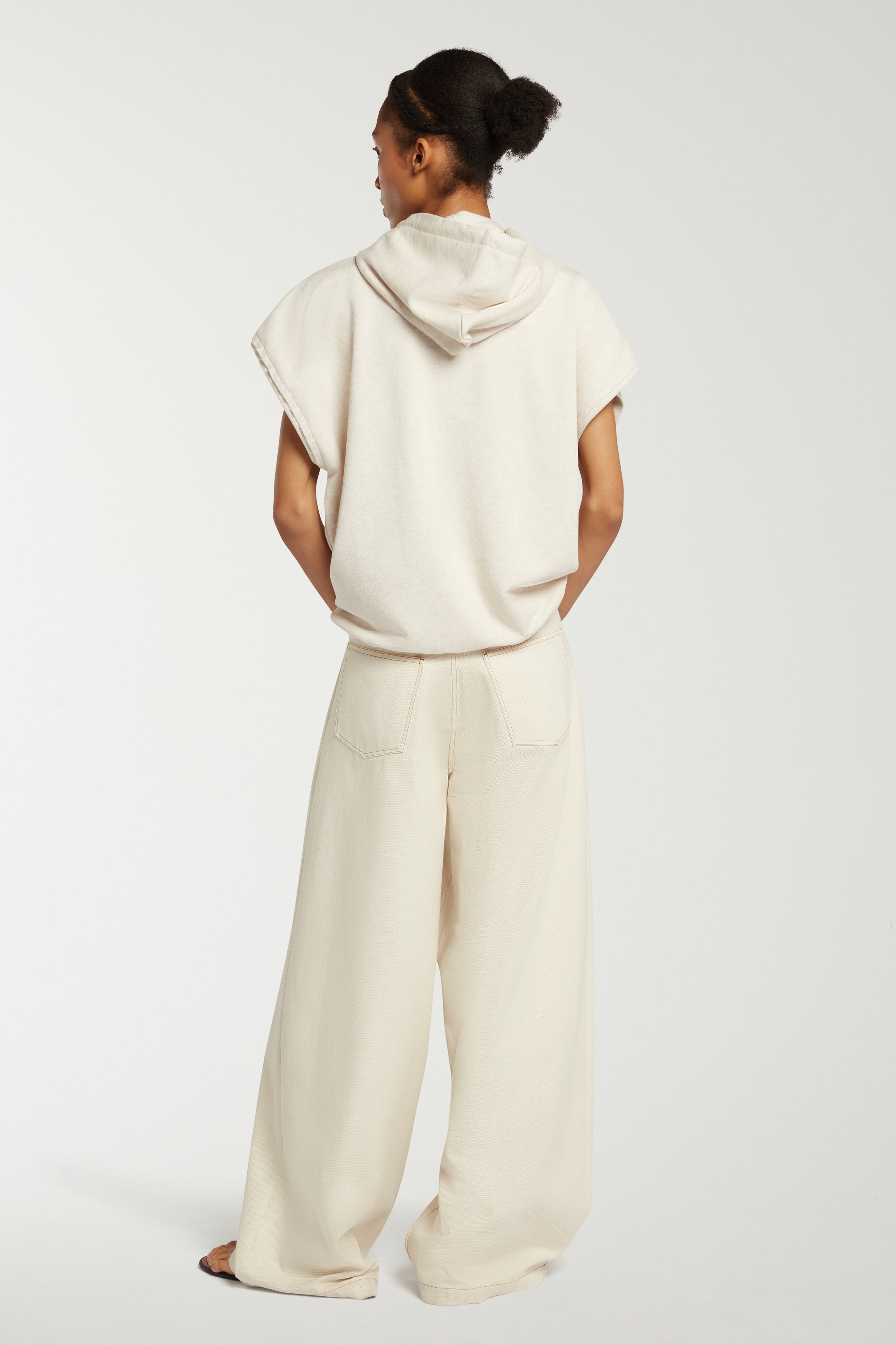 Embroidered Sleeveless Hoodie