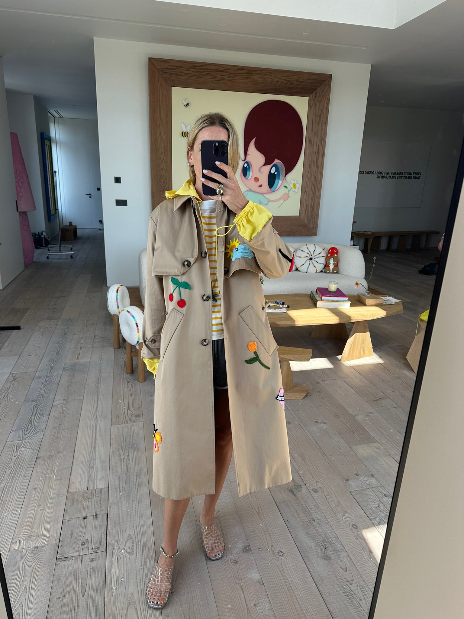 Trench Coat With Patches