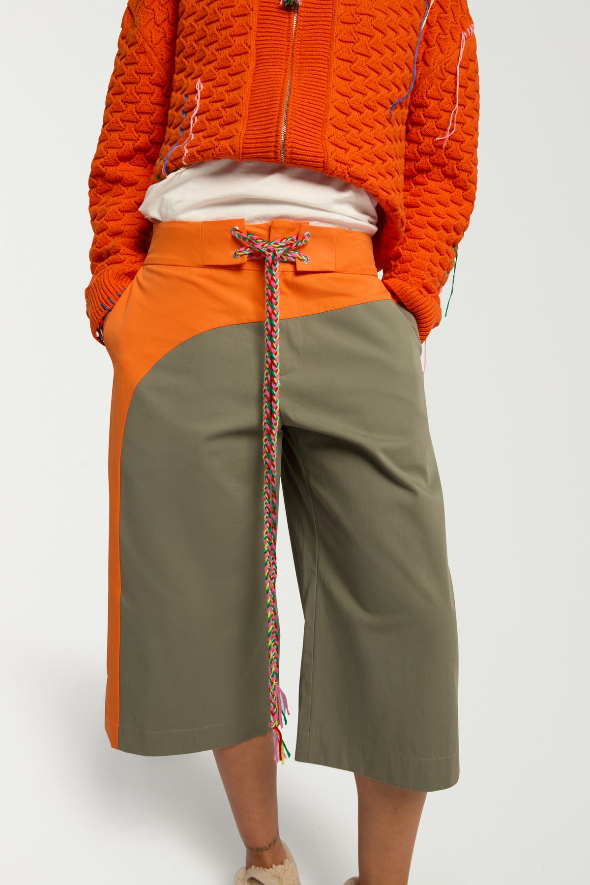 Embroidered Funnel Cardigan