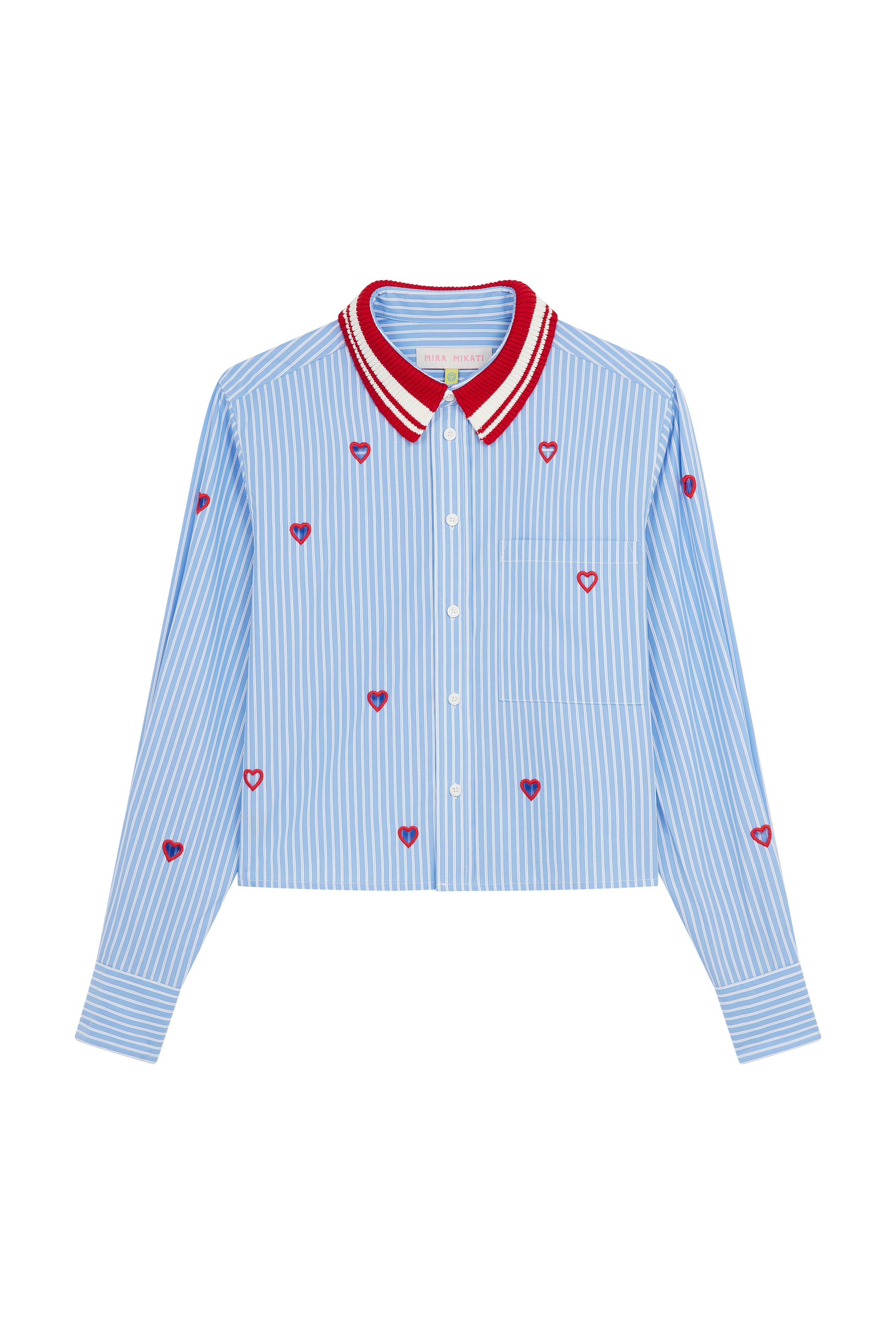 Cropped Shirt With Cut Out Hearts