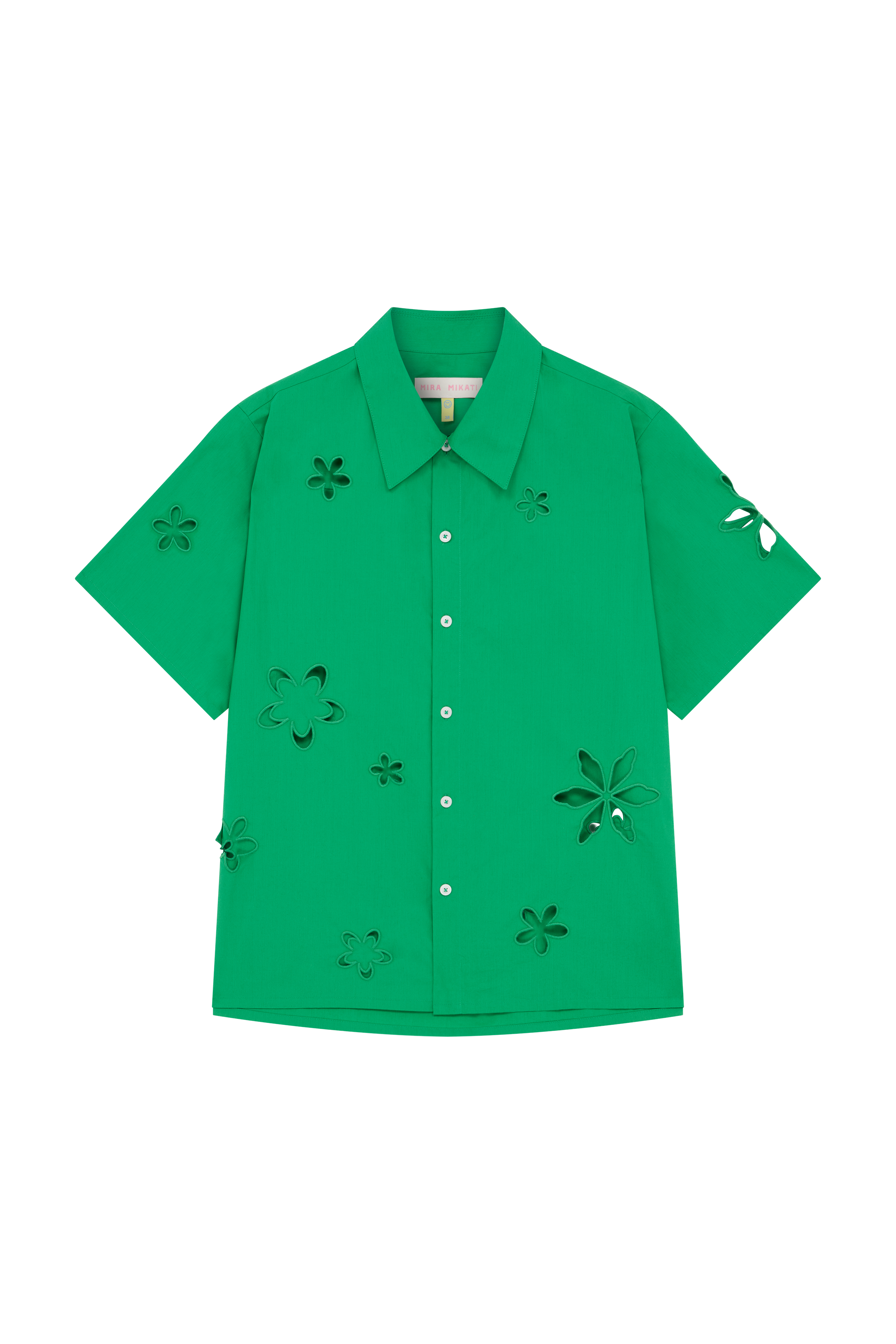 Cut Out Flowers Short Shirt
