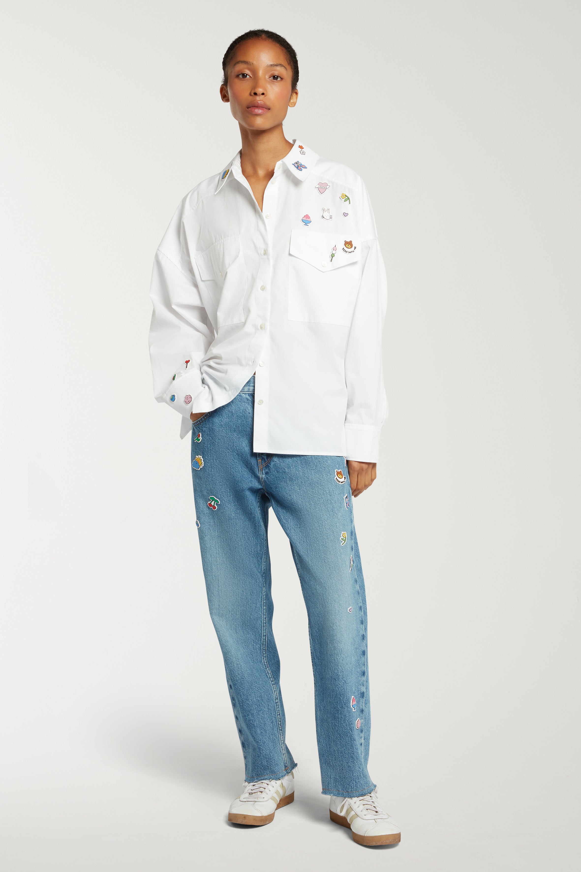 Denim With Sticker Patches