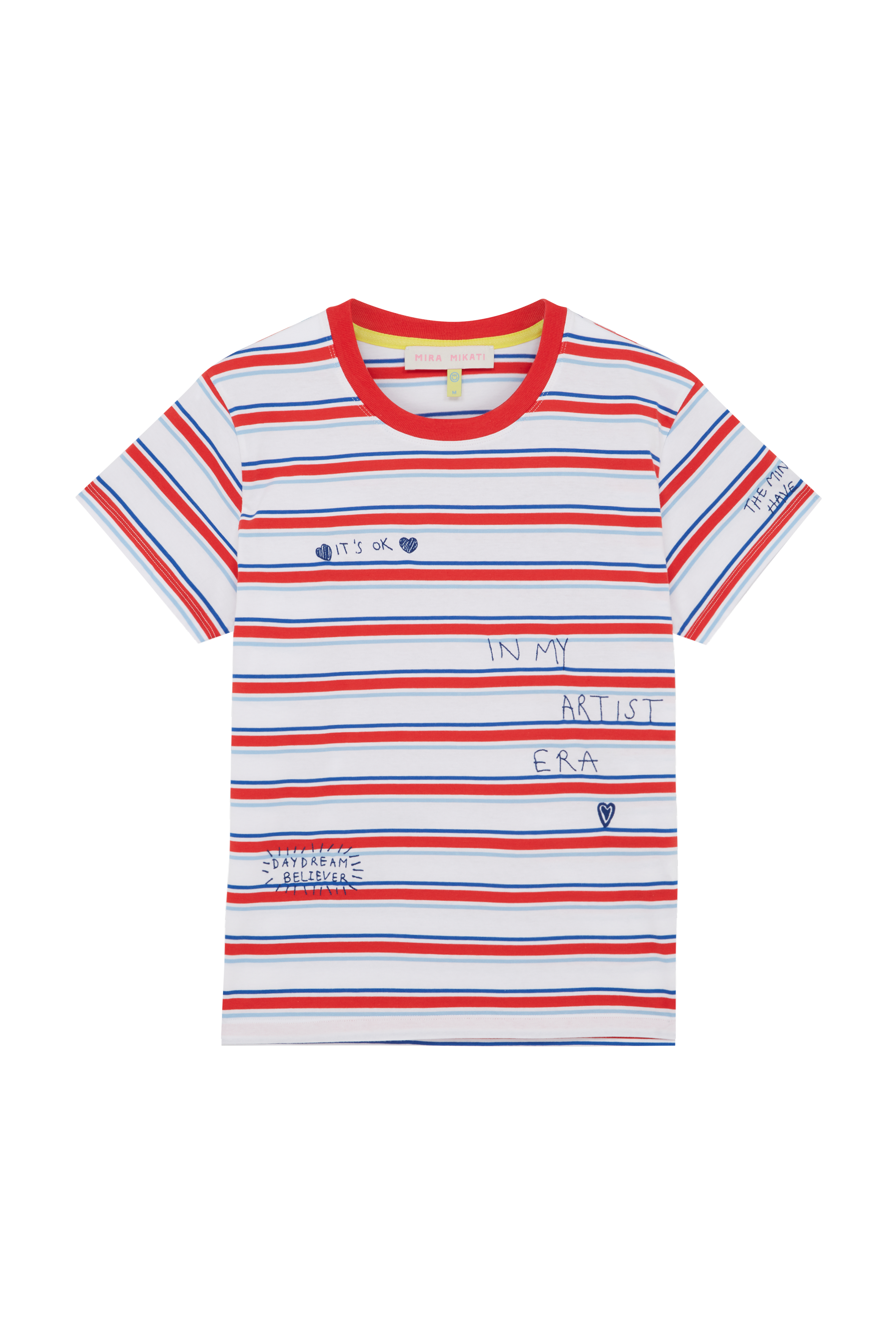 Striped Embroidered Scribble Tee