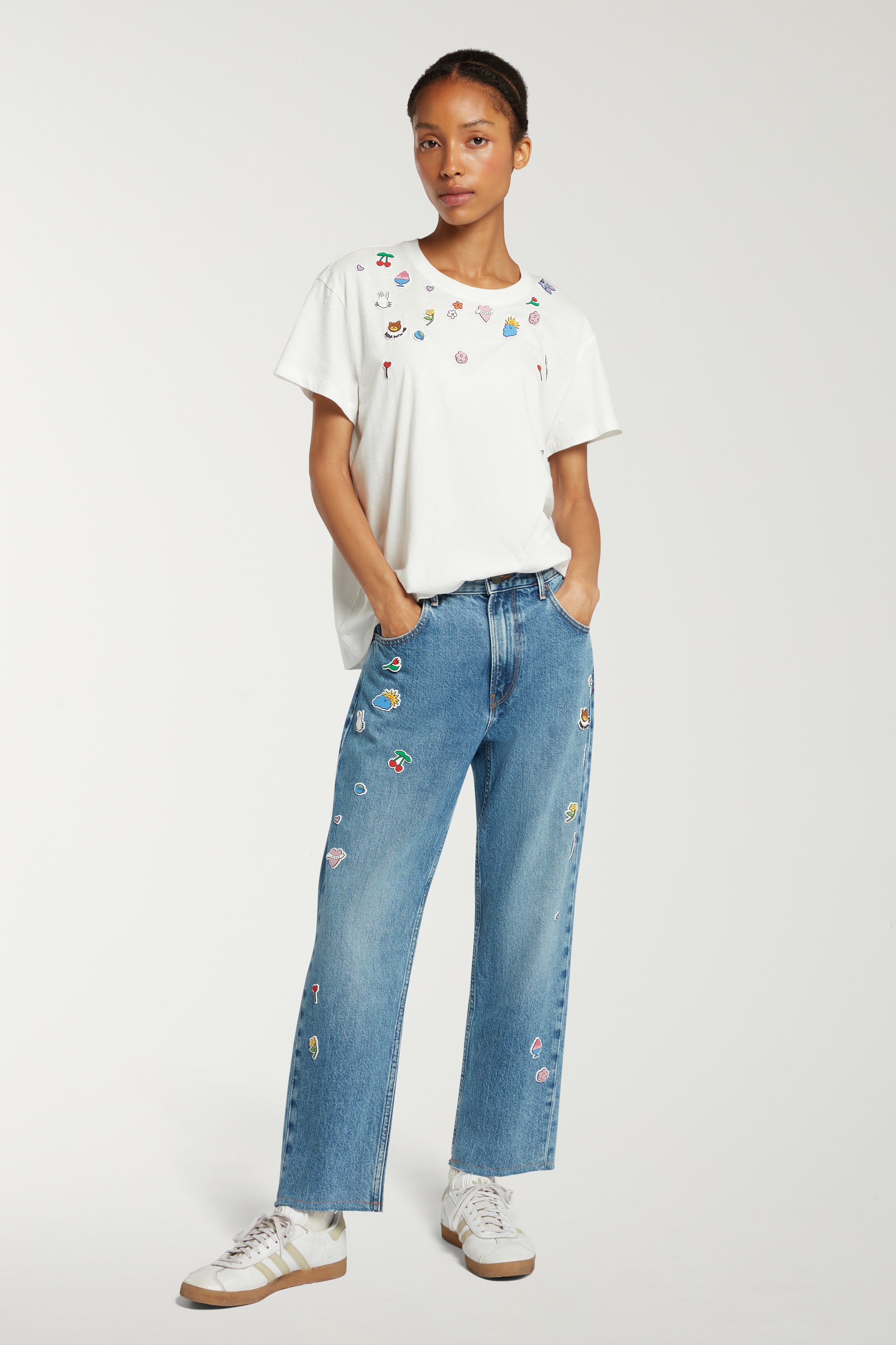 T-shirt With Sticker Patches