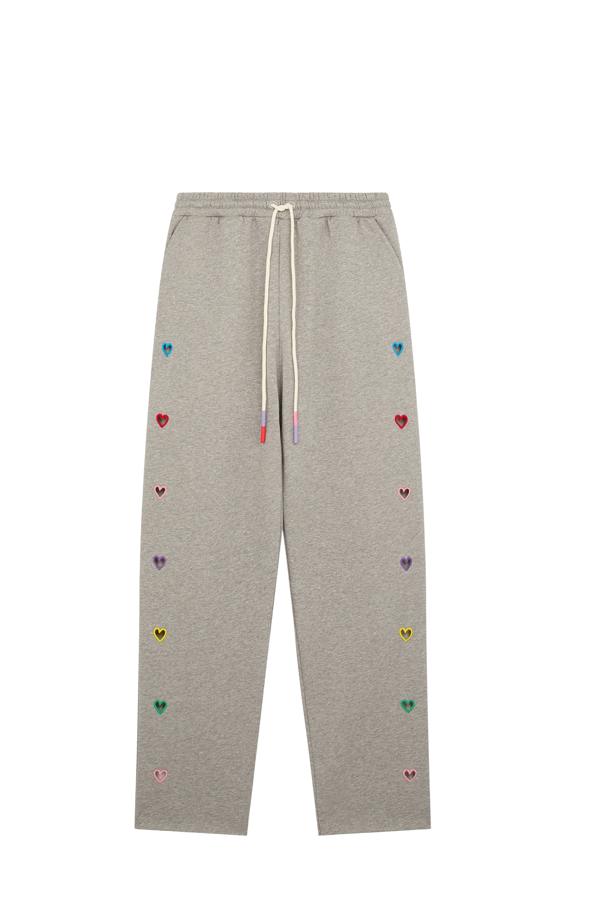 Embroidered Heart Cut Out Joggers