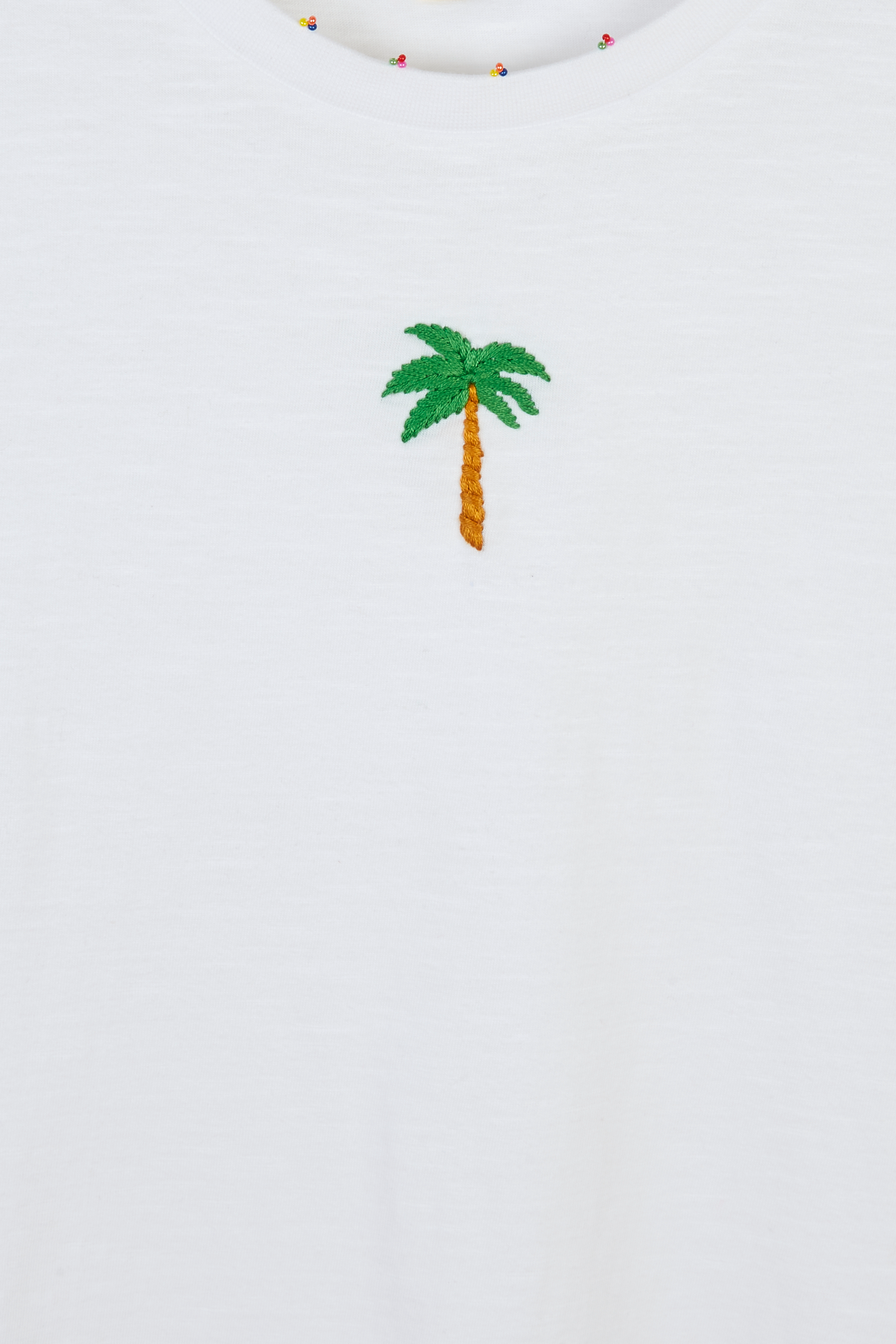 Embroidered Palm Tree Melange T-Shirt