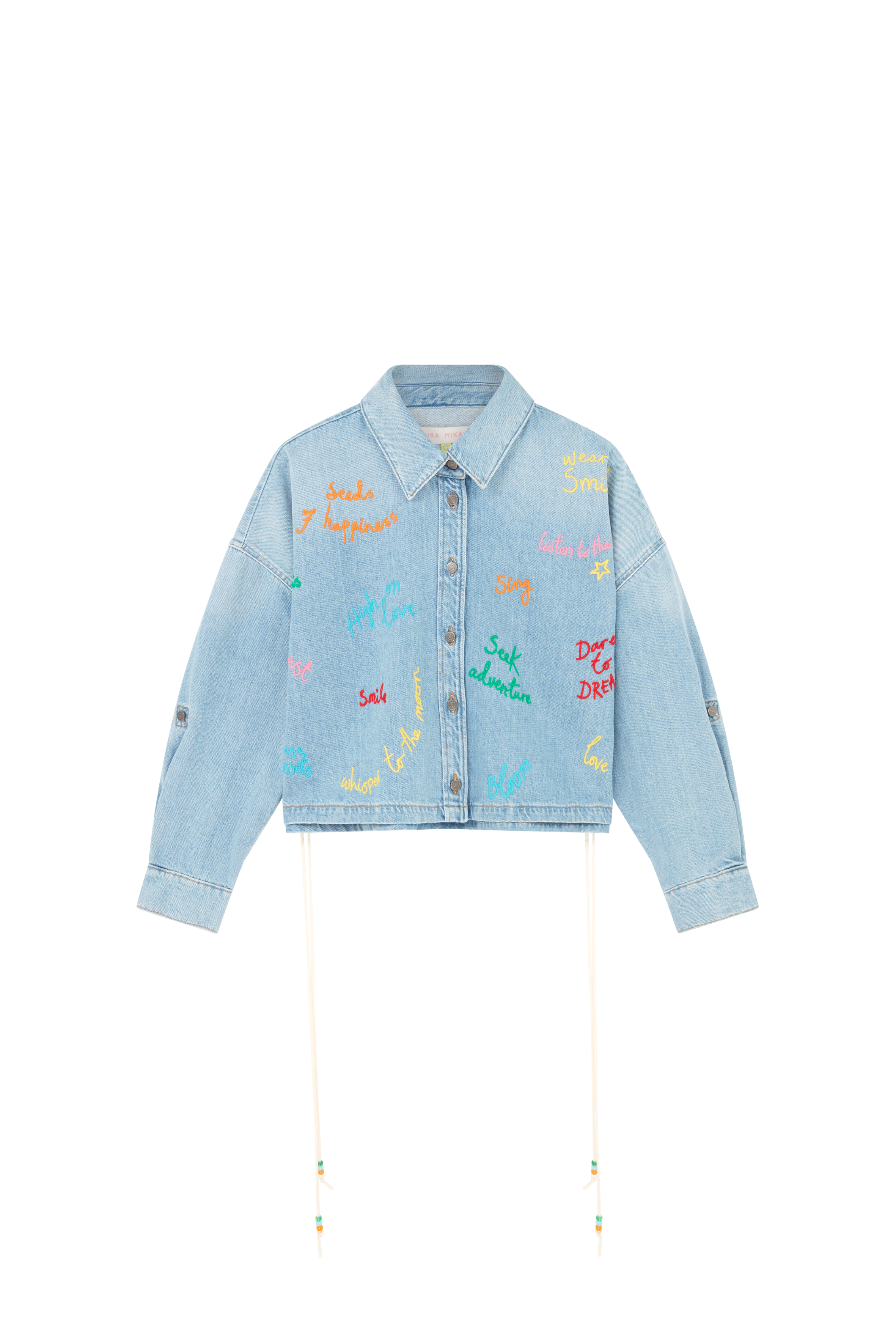 Embroidered Word Bubble Hem Shirt 