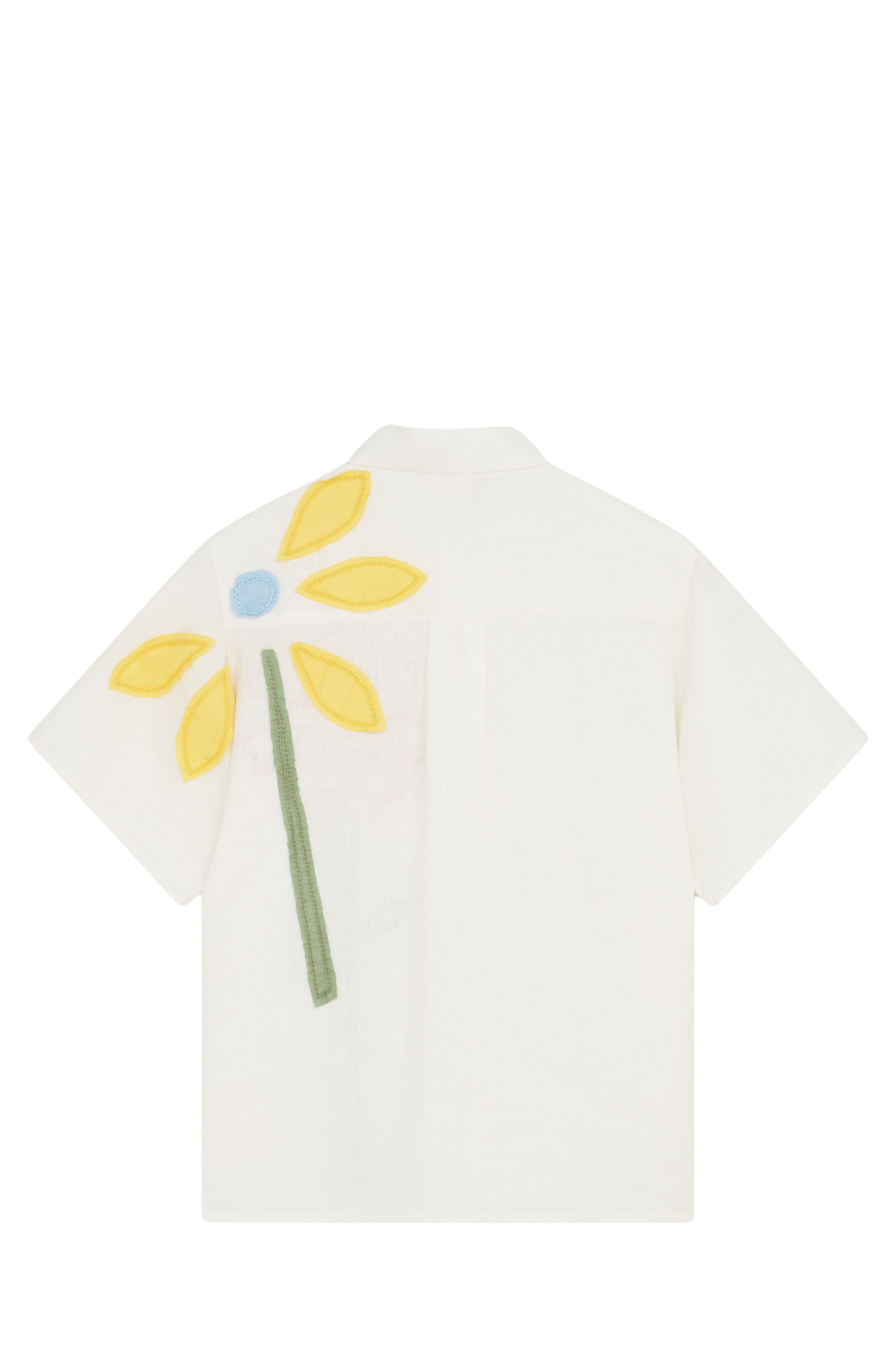 Short Sleeve Shirt With Appliqué Flowers 