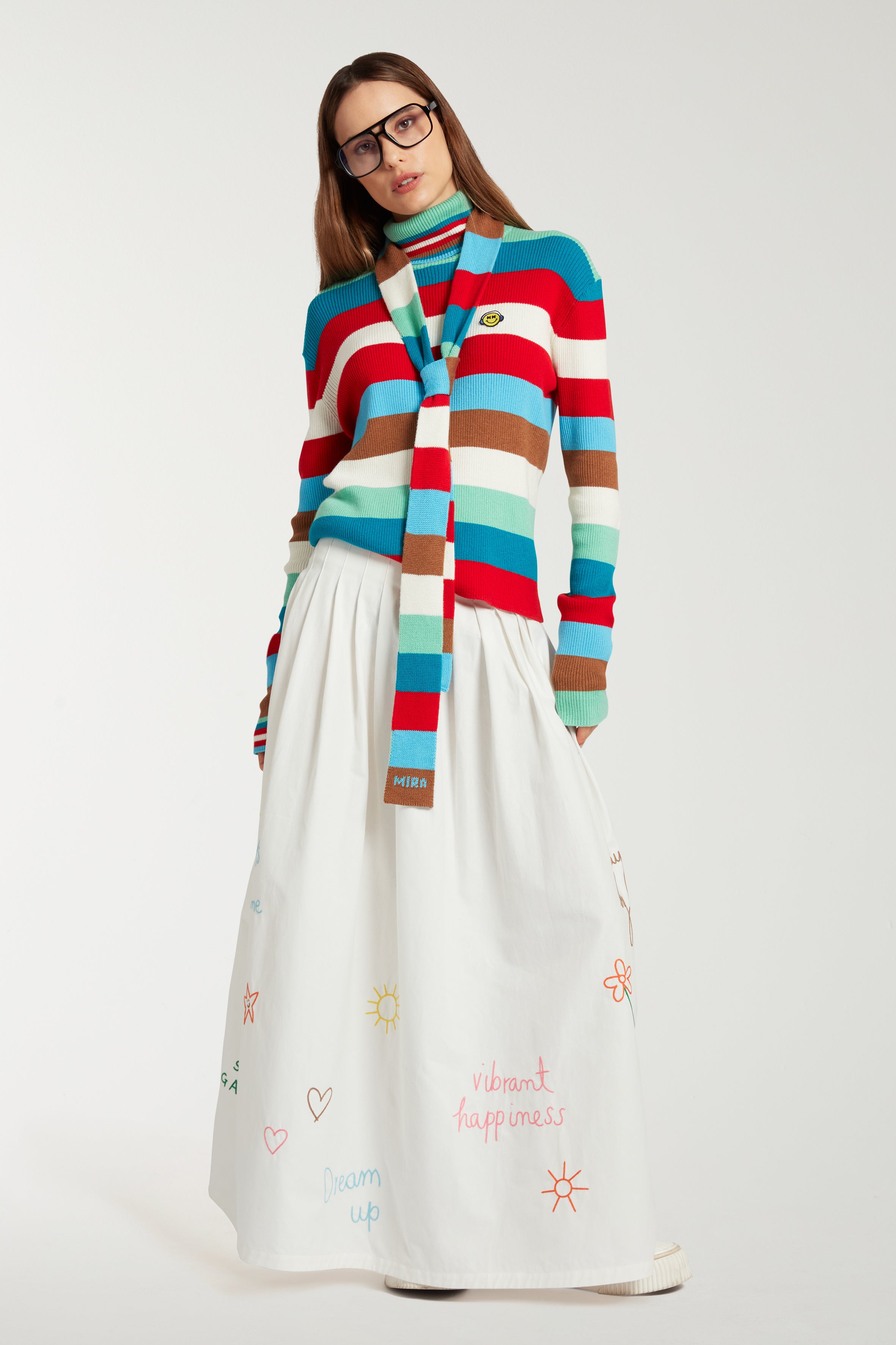 Stripe Knitted Tie Scarf