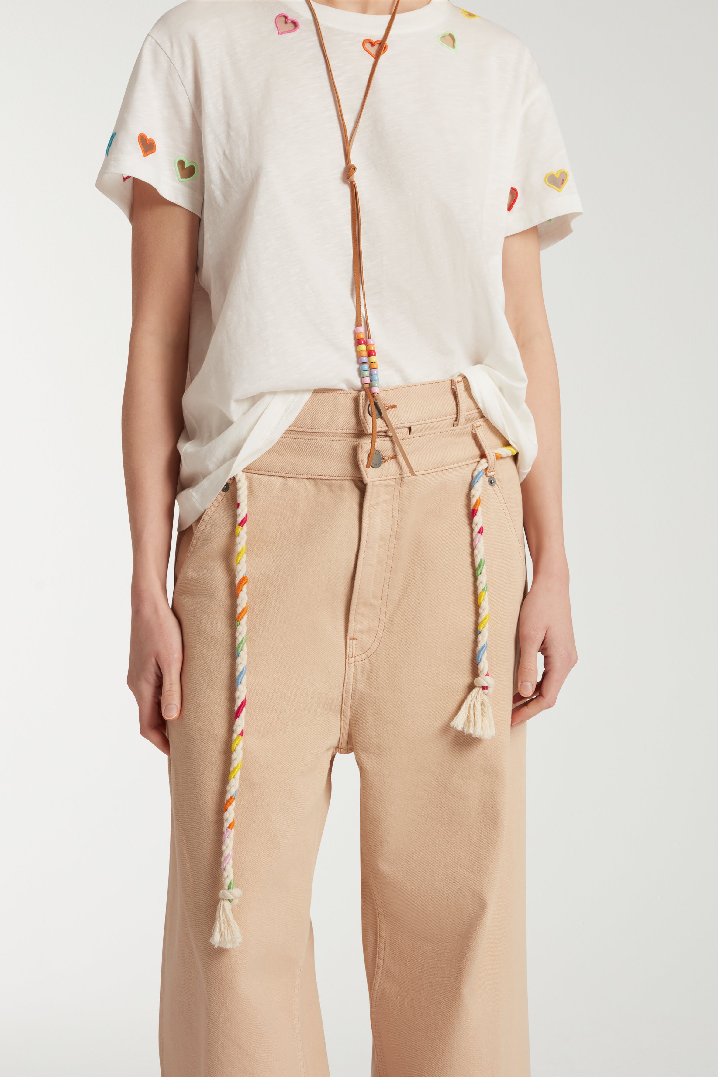 Cut-Out Heart Trim T-Shirt
