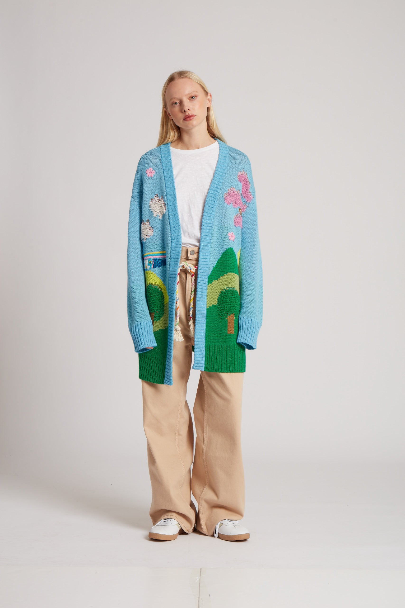 Mountain Scene Long Cardigan 