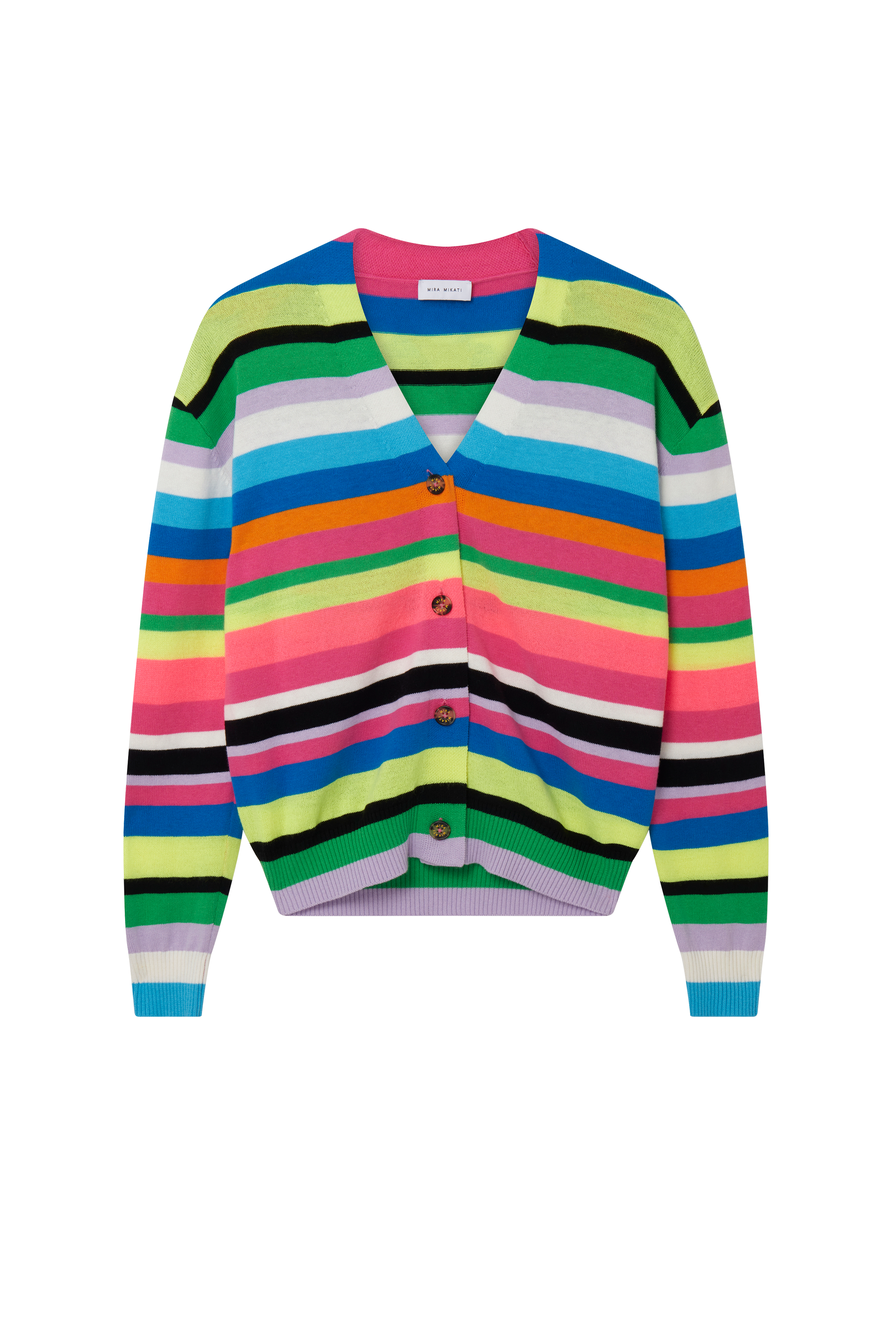Rainbow Stripe V-Neck Cardigan 