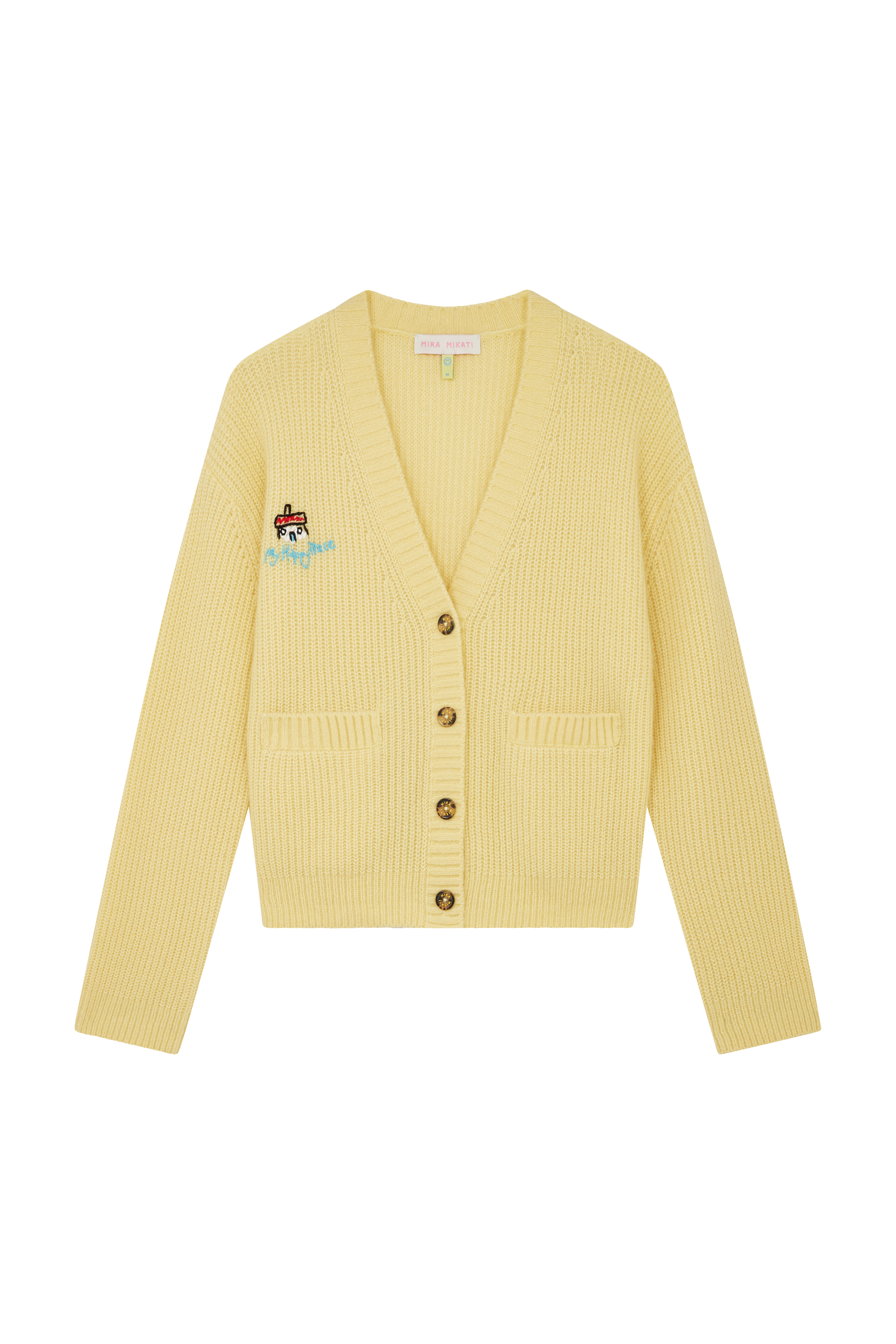 Embroidered My Happy Place Cashmere Blend Cardigan