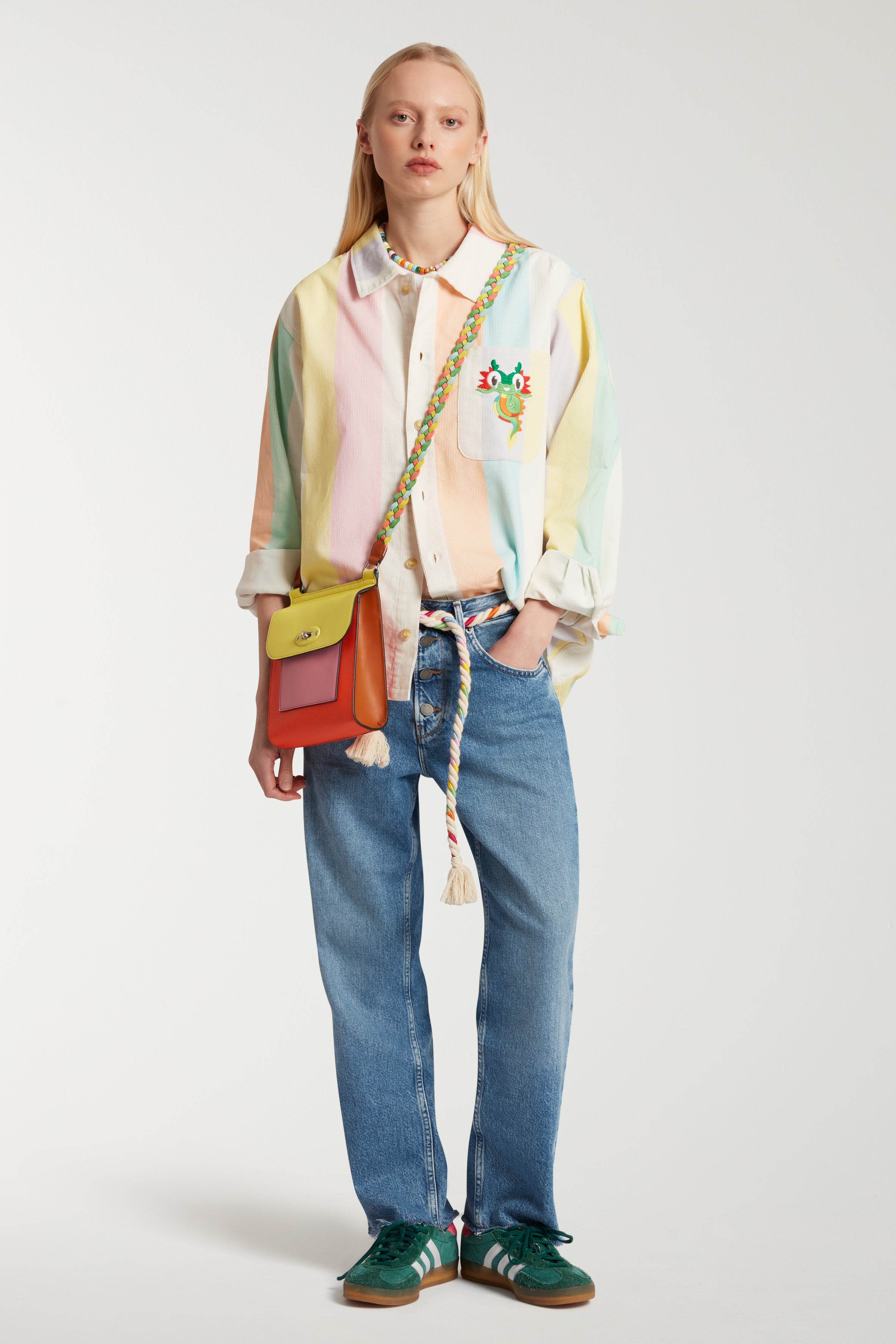 Mulberry x Mira Mikati Printed Striped Jacket With Dragon Embroidery 