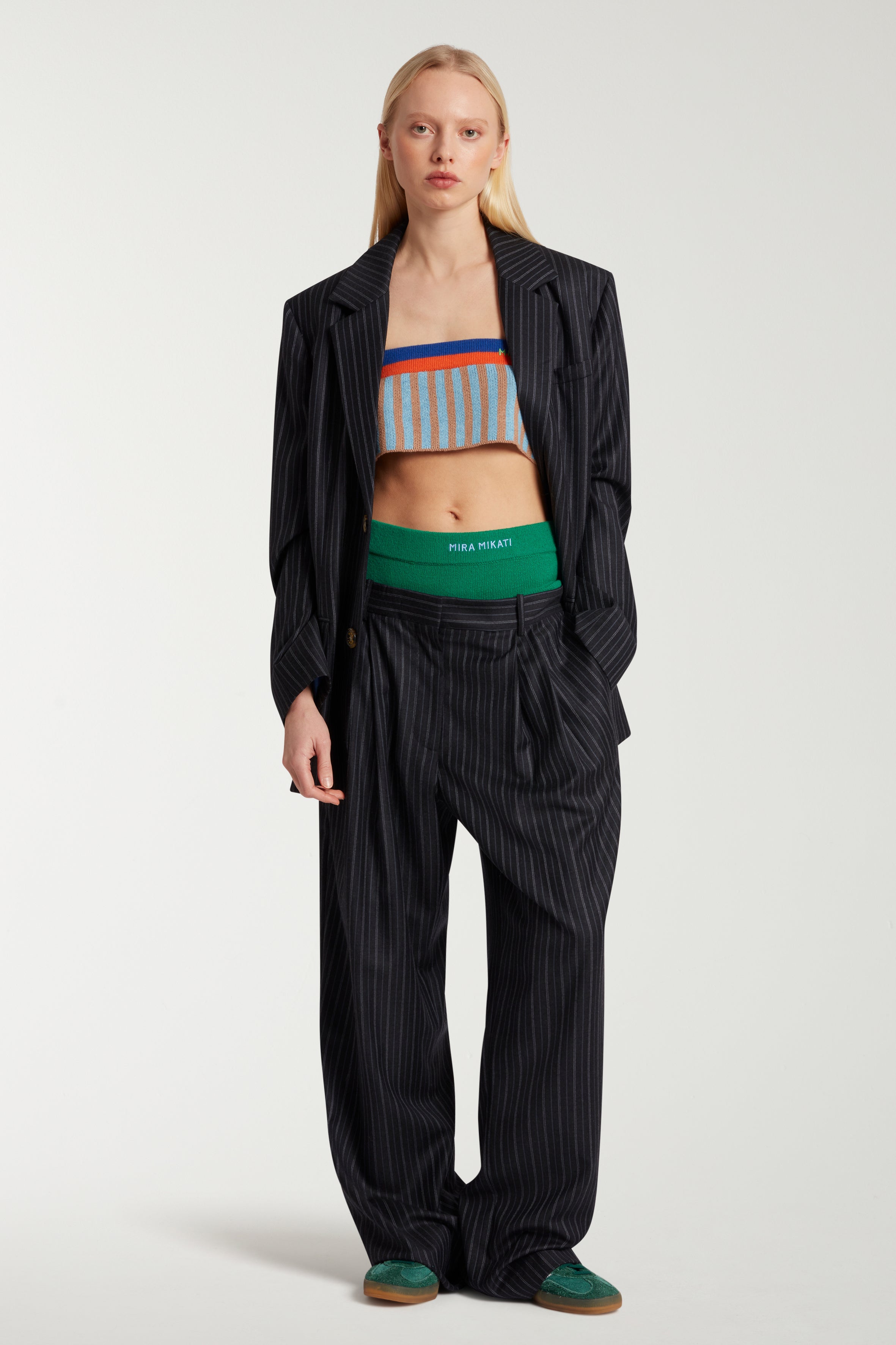 Stripe Waistband Trousers 