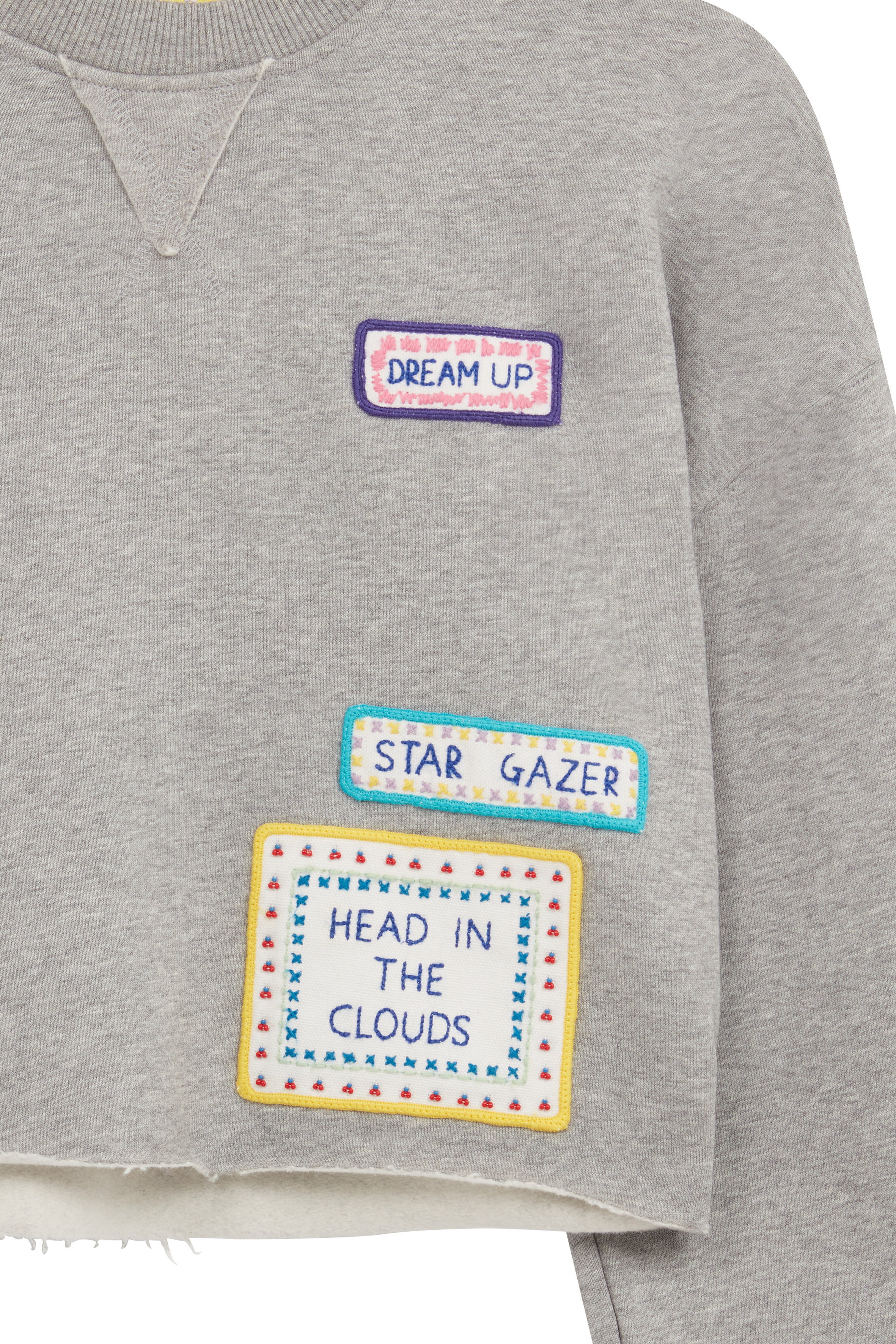 Word Patch Cropped Sweater