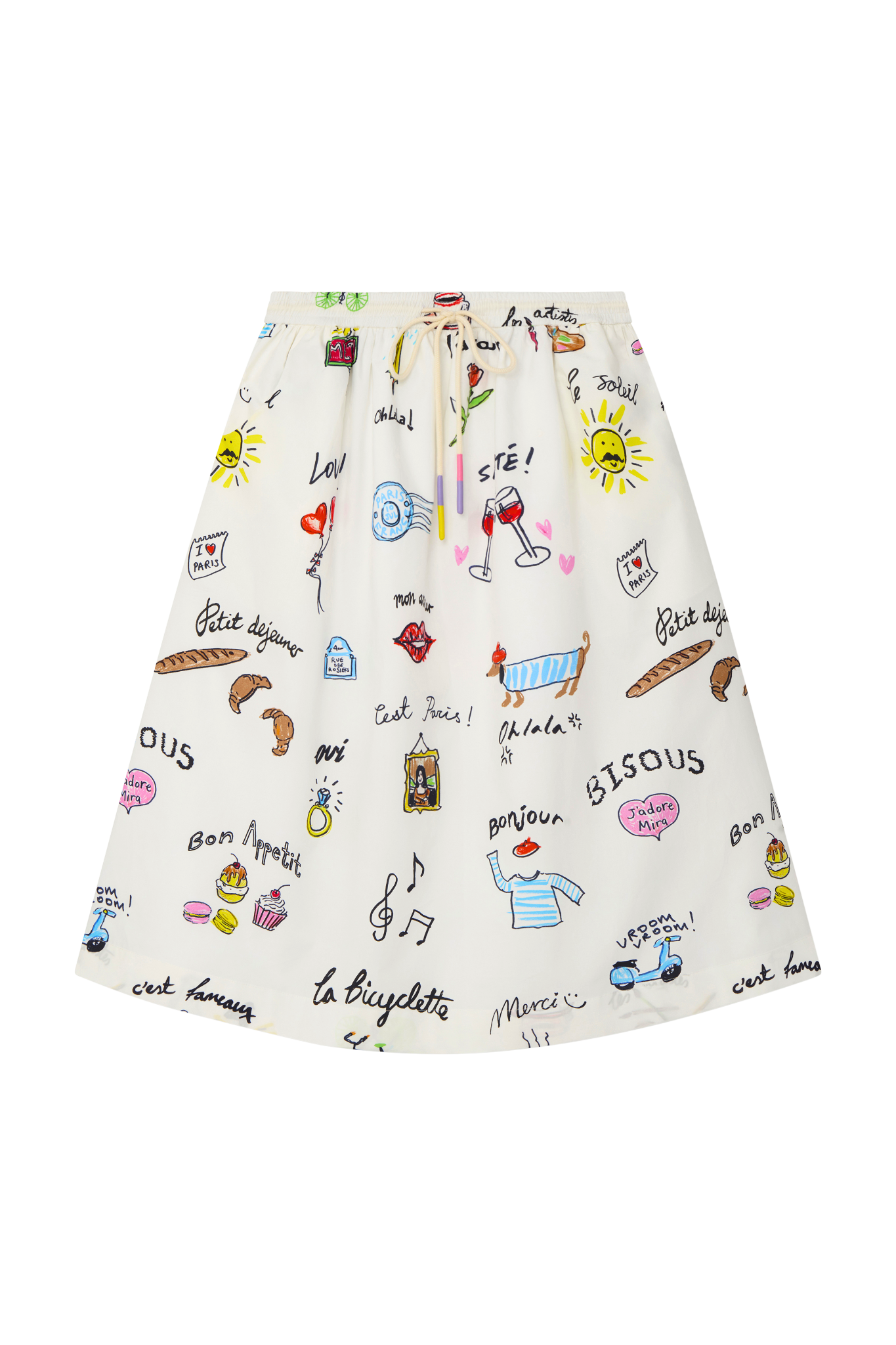 Paris Print Skirt 