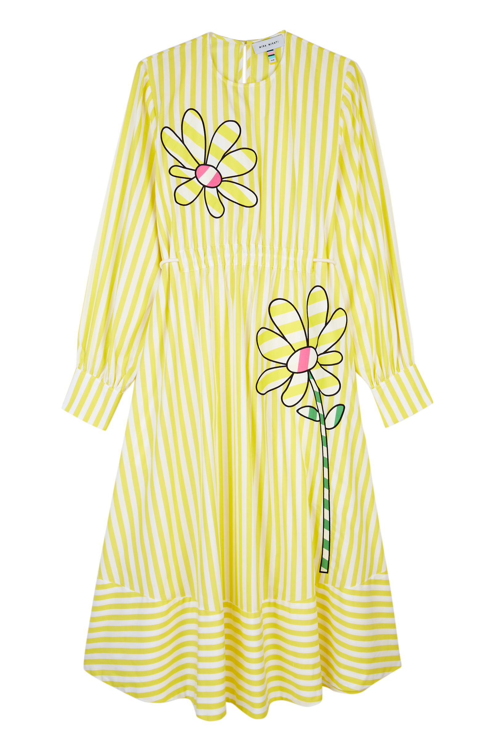 Striped Appliqué Flower Dress 